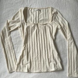 reformation long sleeve cream/off white shirt